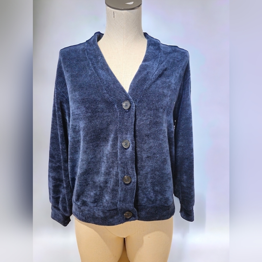 3rd + Malt Women's Button Sweater Blue Size M - Picture 4 of 5